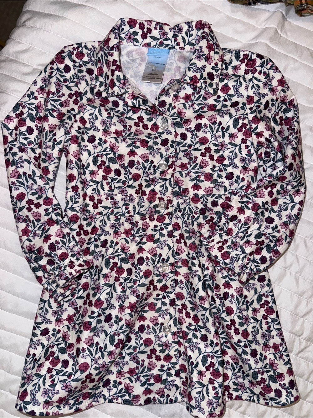 Draper James Girls Floral Button Front Shirt Dress 24M